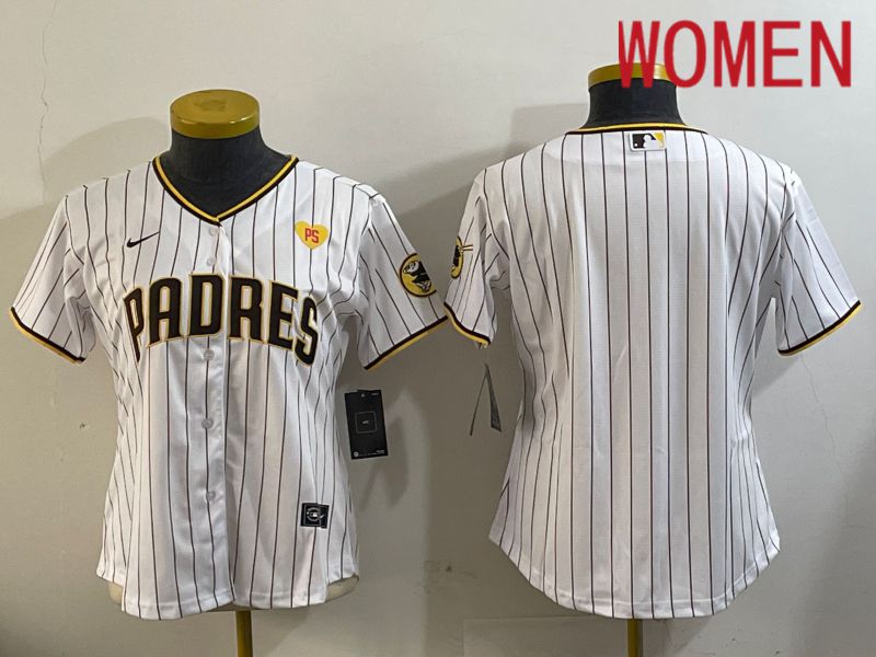 Women San Diego Padres Blank White Stripe Game 2024 Nike MLB Jersey style 11202